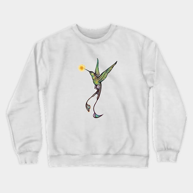 Green Hummingbird Crewneck Sweatshirt by Yulla